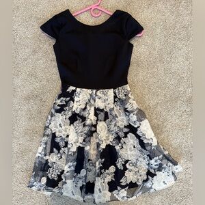 Blue flower special occasions dress. Worn once. Size 0